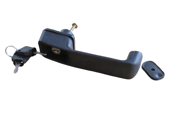 JCB BACKHOE - DOOR HANDLE WITH 2 KEYS (PART NUMBER 123/04067 701/45501)