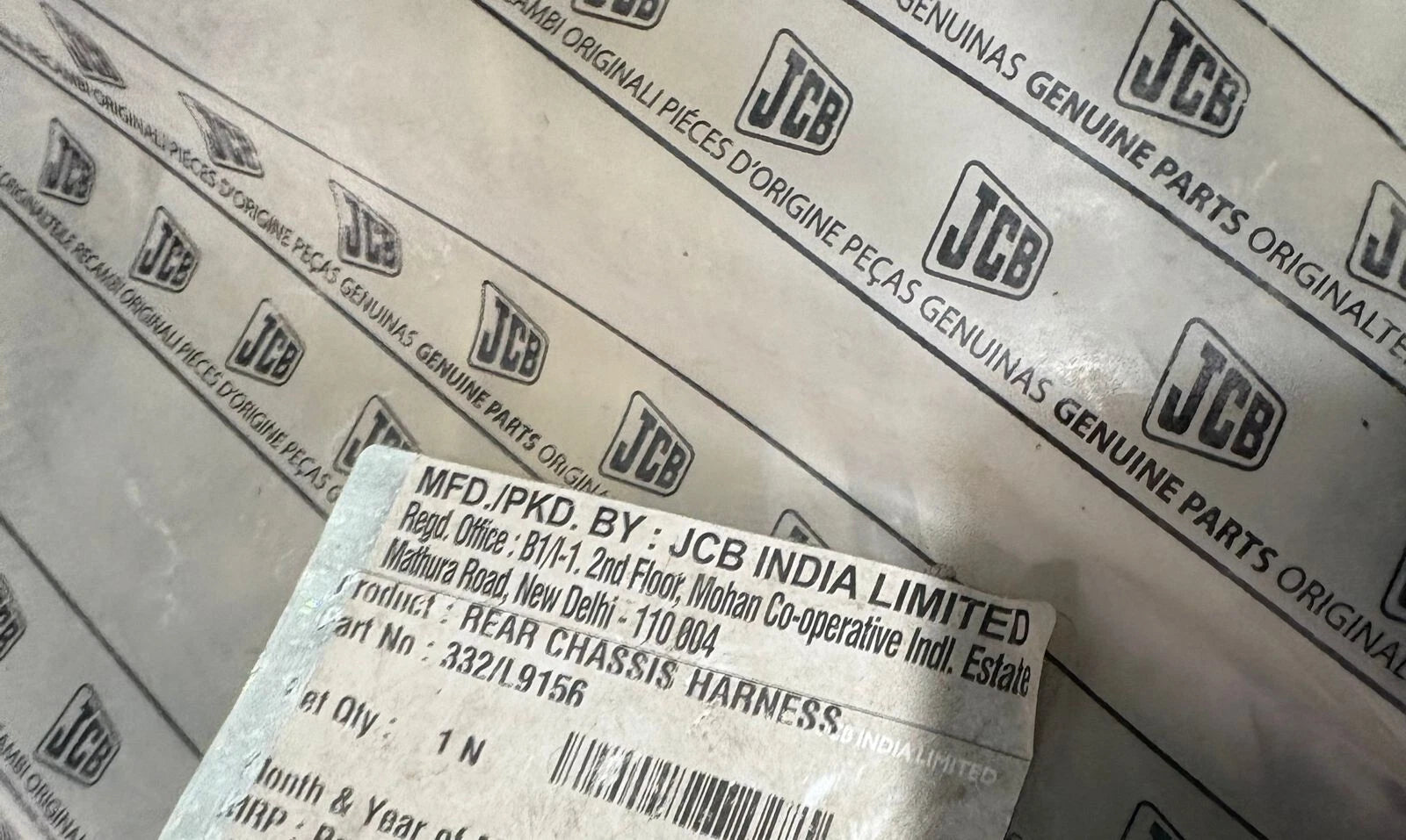 JCB EXCAVATOR -GENUINE REAR CHASSIS HARNESS - PART NO 332/L9156 spare part