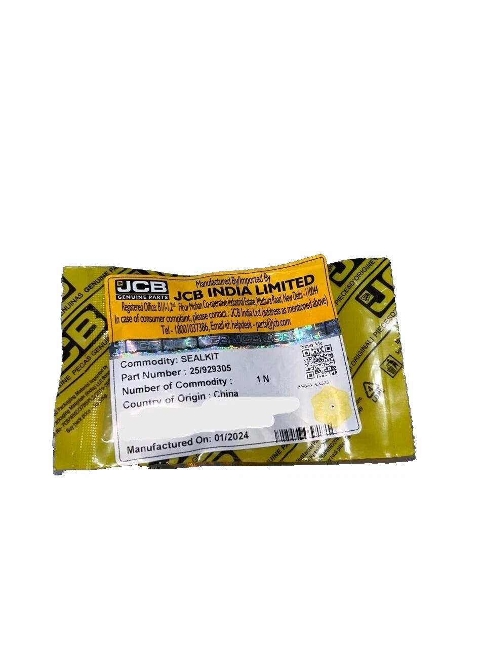 JCB BACKHOE - GENUINE JCB SEAL KIT, SPOOL (PART NO. 25/929305) spare part