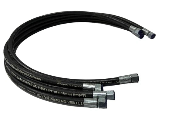 JCB BACKHOE- 3/8 BSP FRONT LOADER ARM HOSE KIT L+R, 8 PCS. (612/00100 612/71002)
